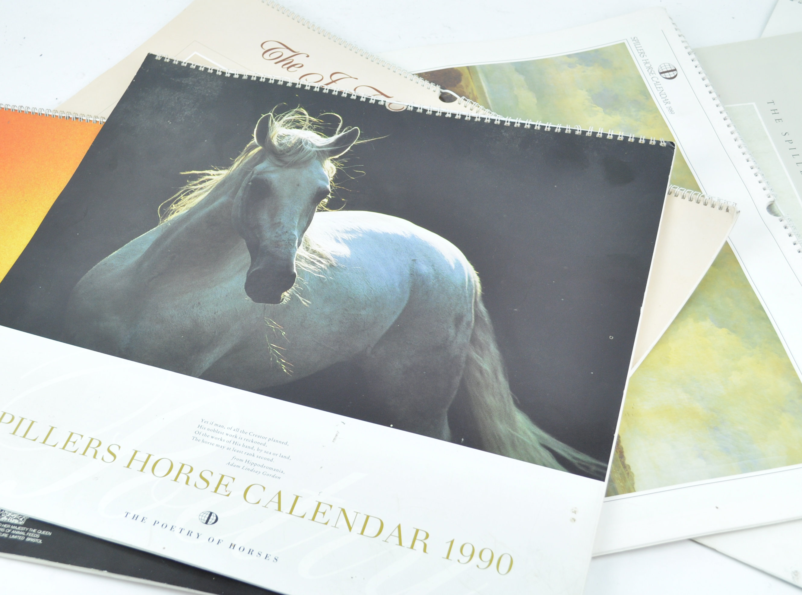 A group of six period Spillers horse calendars for 1985, 1986, 1989, 1990, - Image 4 of 4