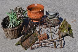 A collection of garden items,