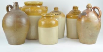 A collection of stoneware cider jars, 38cm high,