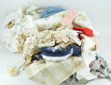 A group of assorted fabrics and other items