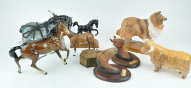 A Beswick figure of a horse and other items
