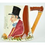A Crown Devon pottery 'John Peel' mug with musical movement to the base,