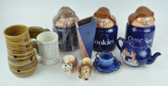A group of Tetley tea ware jars and other items
