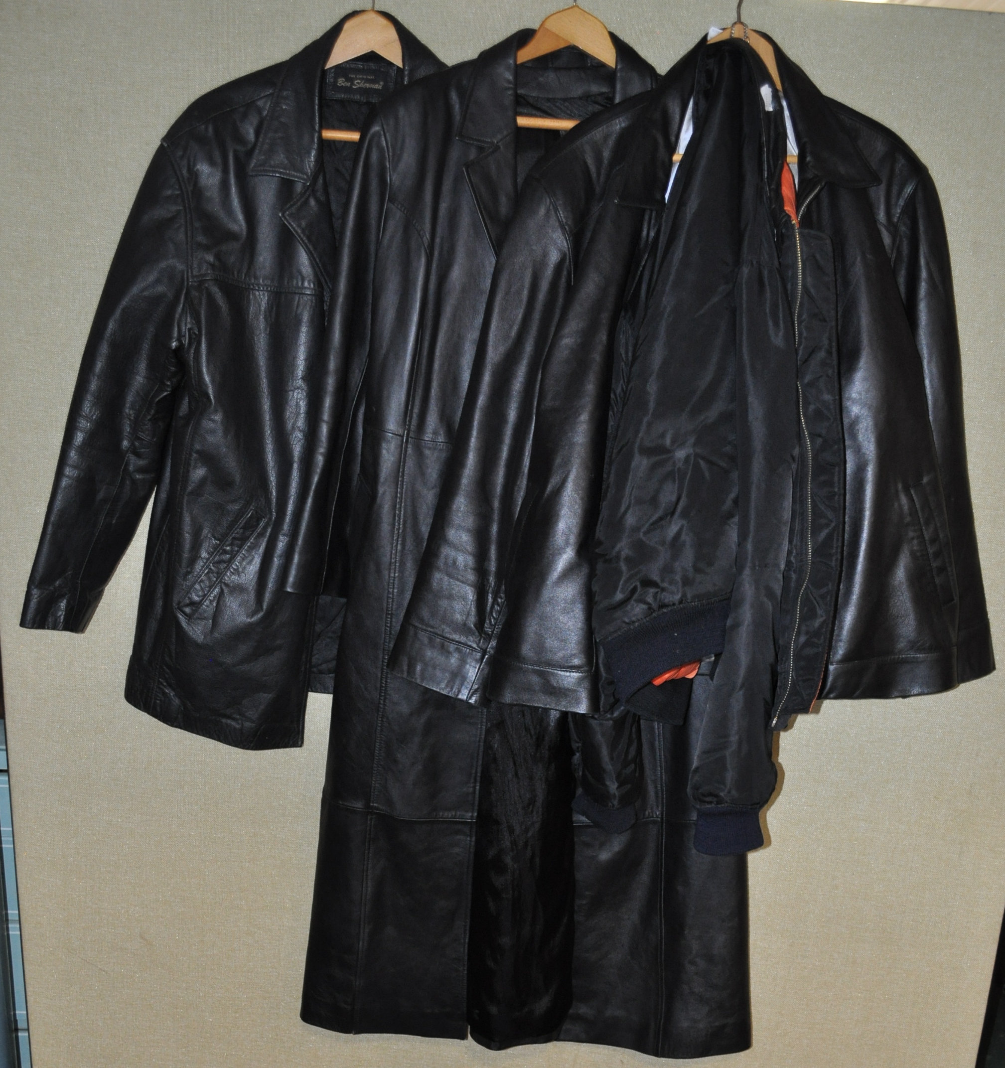 Three leather coats and another