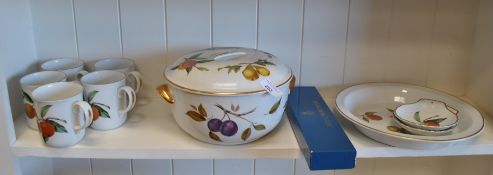 A Royal Worcester 'Evesham' casserole dish and other items