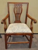 A 19th century mahogany elbow chair