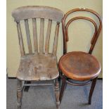 A bentwood chair and another