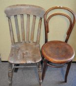 A bentwood chair and another