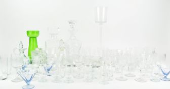 A group of assorted glassware, to include a hyacinth bulb vase,