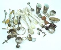 A quantity of silver plated cutlery and other items