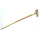 An unusual mid 20th century vintage bespoke made swagger stick having horn top in the shape of a