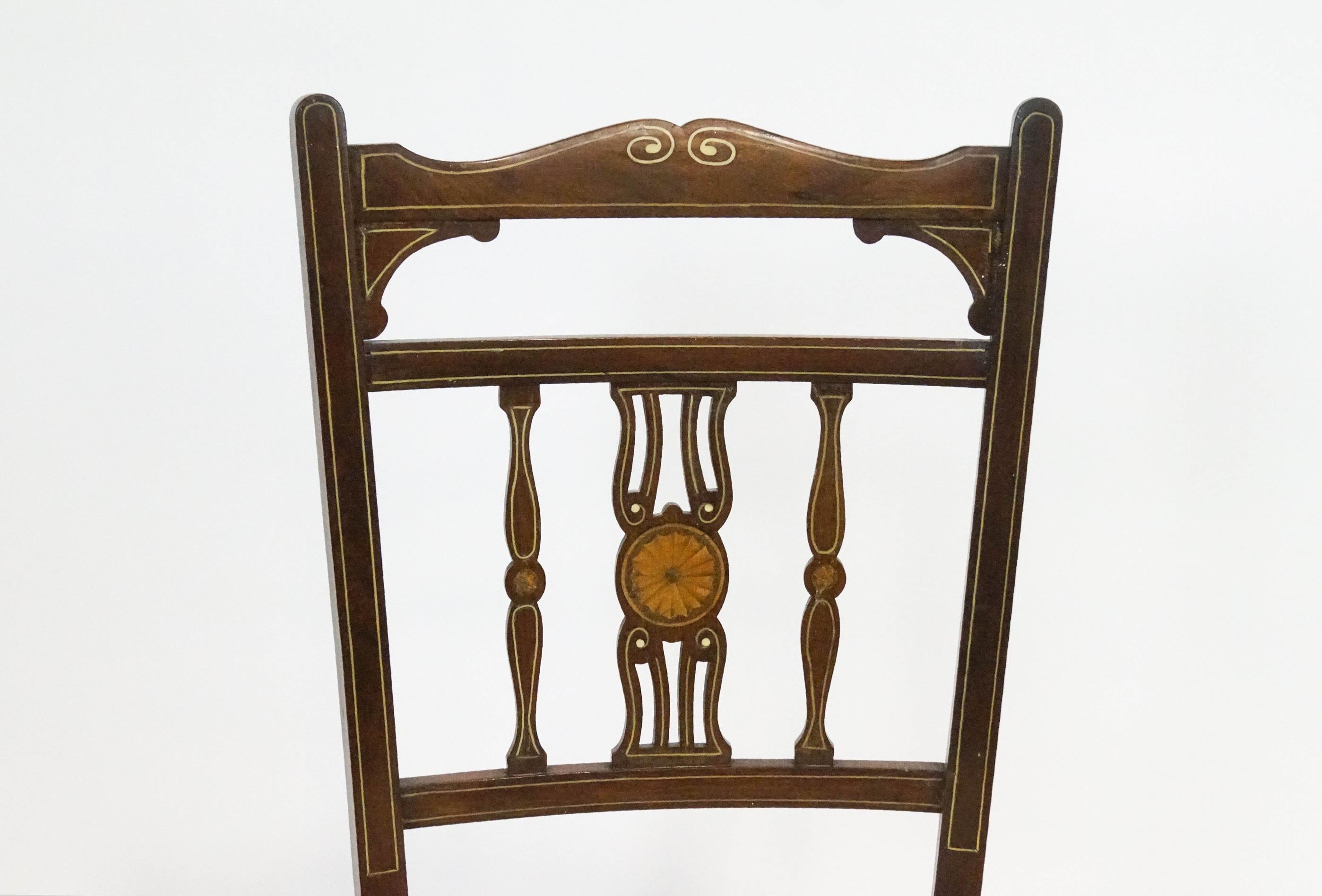 An Edwardian mahogany salon chair, - Image 3 of 3