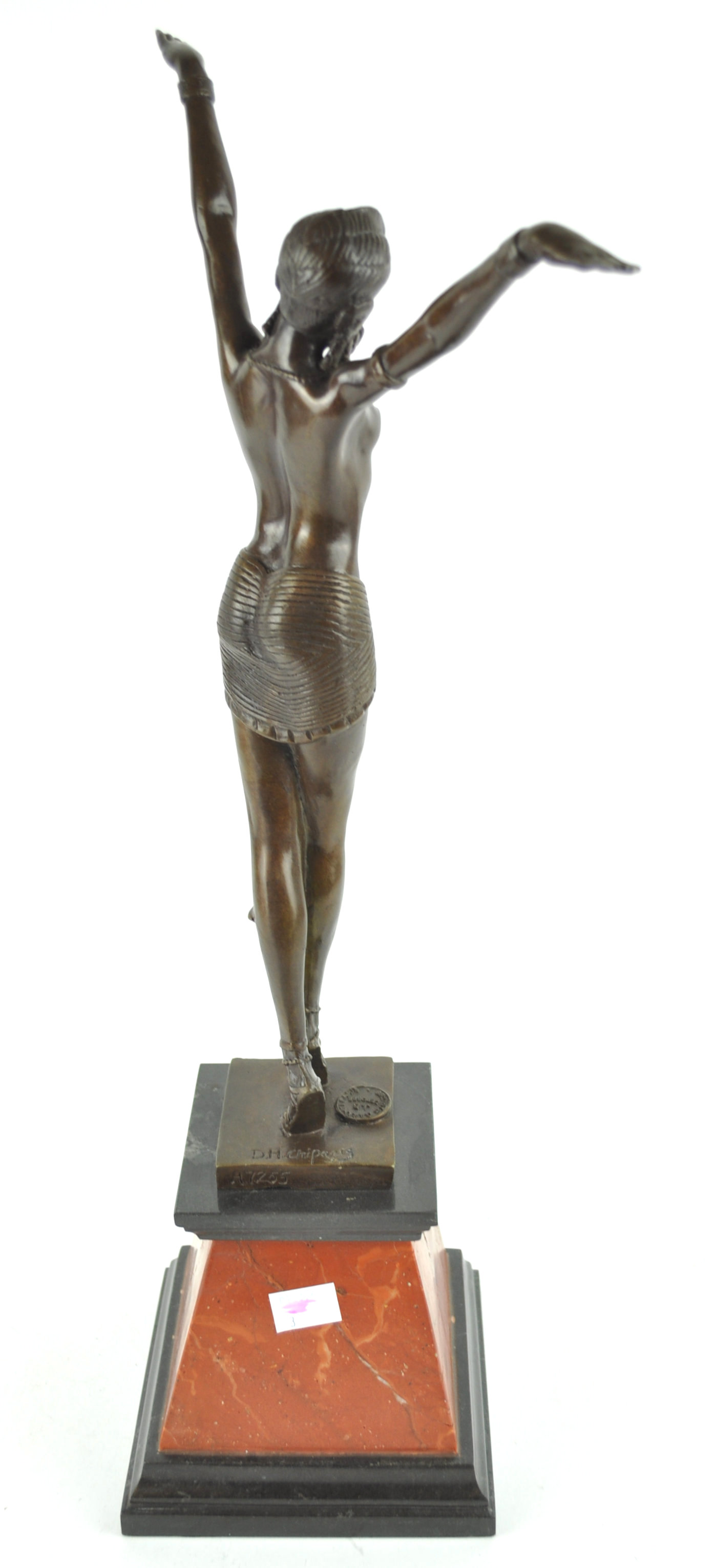 A 20th century bronze of a dancing lady on marble base, after Chiparus, - Image 2 of 3