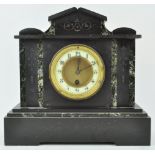 A Victorian slate and marble mantle clock,