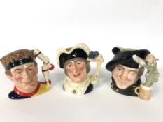 A group of Royal Doulton character jugs, comprising Tam O'Shanter (D6632), Dick Whittington,