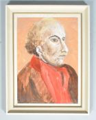 20th century school, portrait of a gentleman, watercolour and body colour,