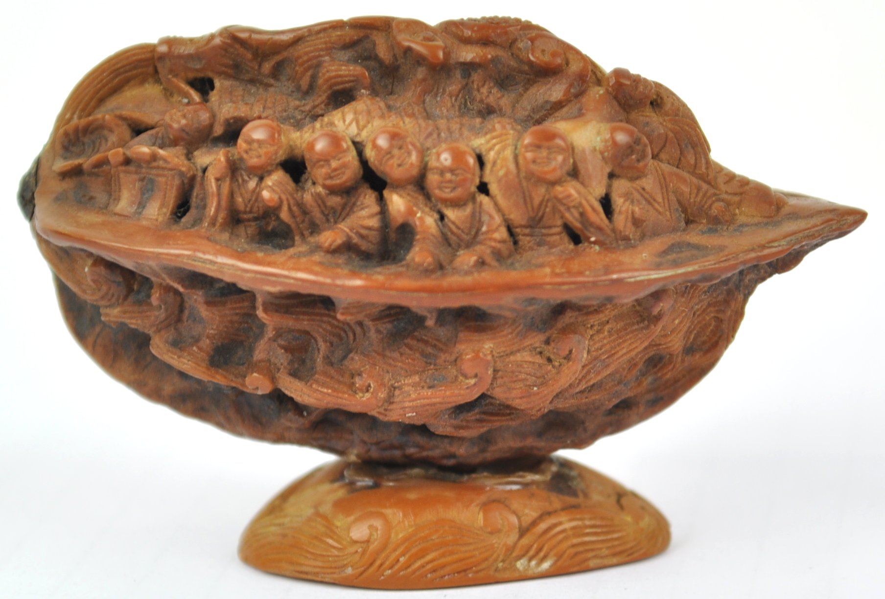 A 19th century Chinese carved peach stone, - Image 2 of 3