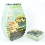 A Border Fine Arts porcelain vase, printed with 'A story of boats' by Winston Churchill,