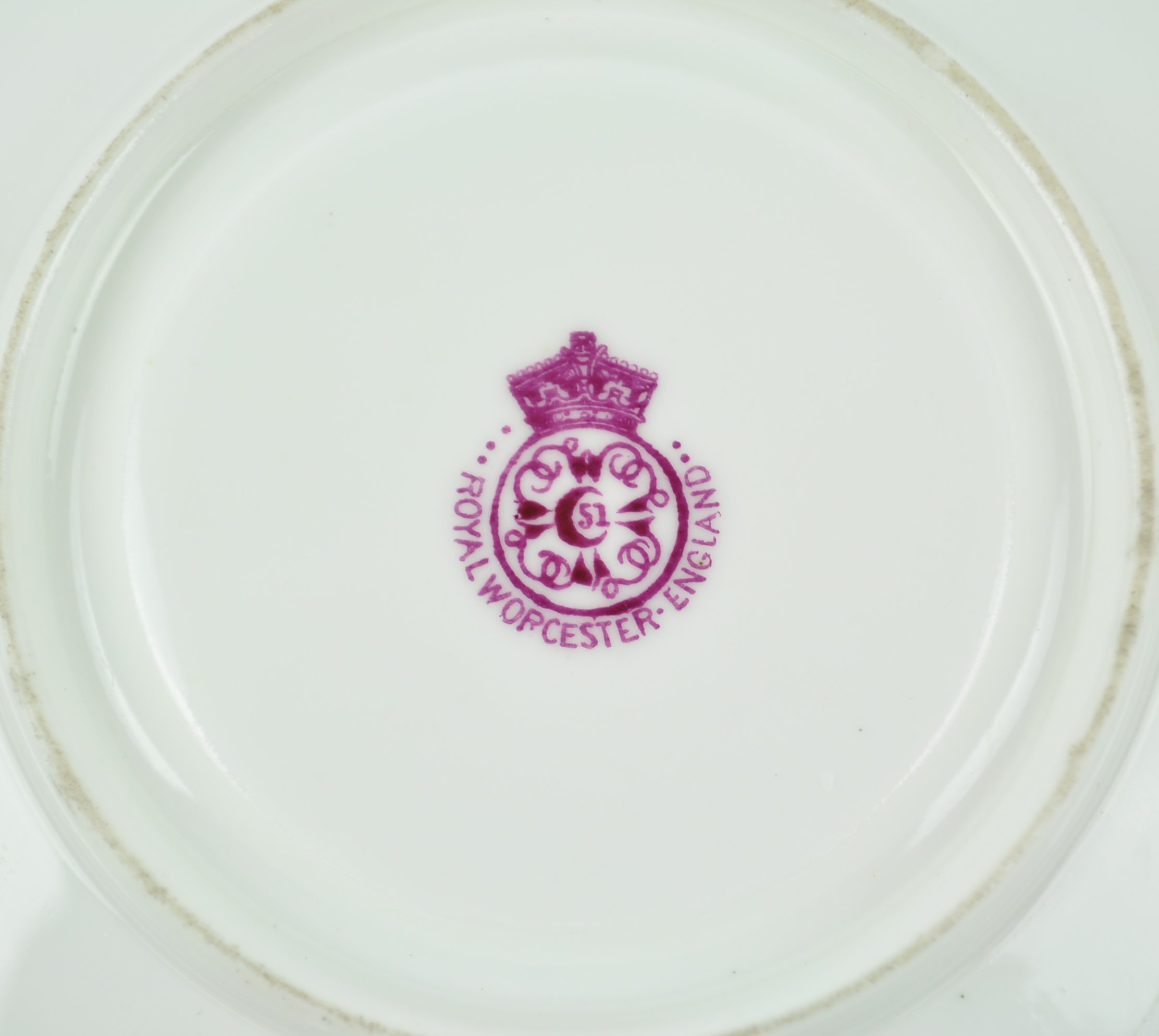 A Royal Worcester cabinet cup and saucer, decorated with floral sprays and a monogram, - Image 2 of 3