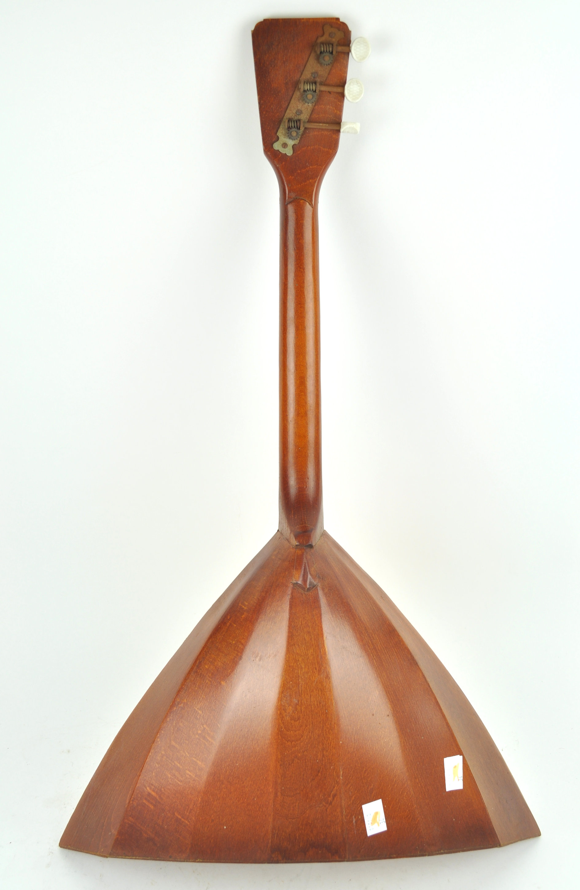 An inlaid wood Balalaika with typical domed back and three strings, - Image 4 of 4