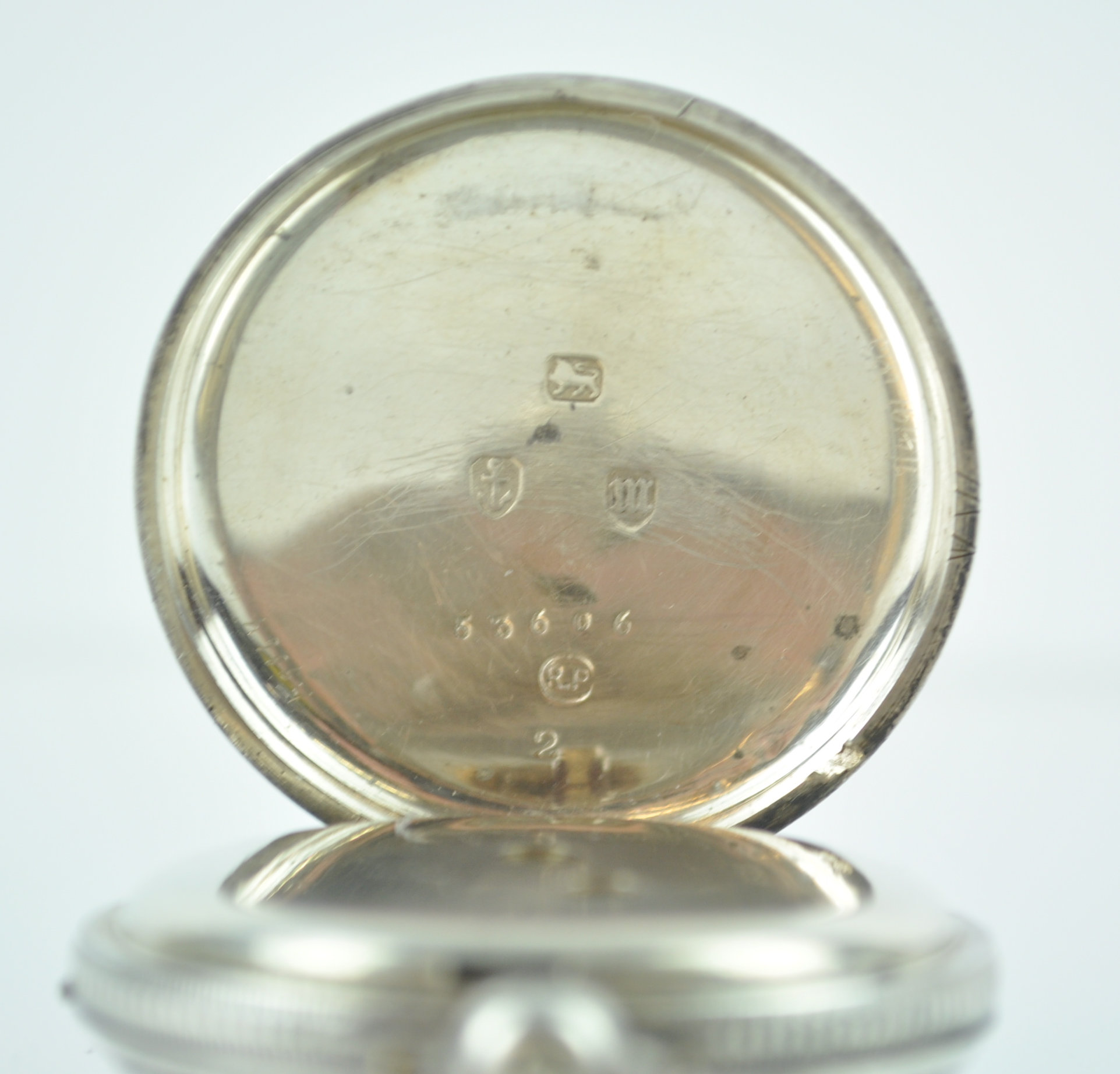 A hallmarked sterling silver open facet pocket watch. - Image 2 of 4