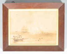 19th century English school, 'Bombing on the Hooghly', watercolour, un-signed,