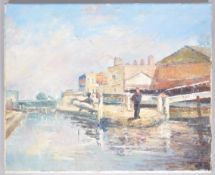 English School, Camden Lock, oil on canvas, un-framed,