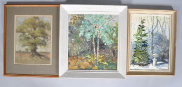 S R Michalski, The Oak Tree, pastel on paper, signed lower right and dated 1981, 38cm x 29cm,
