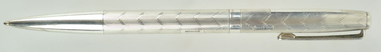 A silver hallmarked yard'o'led biro pen, Birmingham 1979,