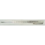 A silver hallmarked yard'o'led biro pen, Birmingham 1979,