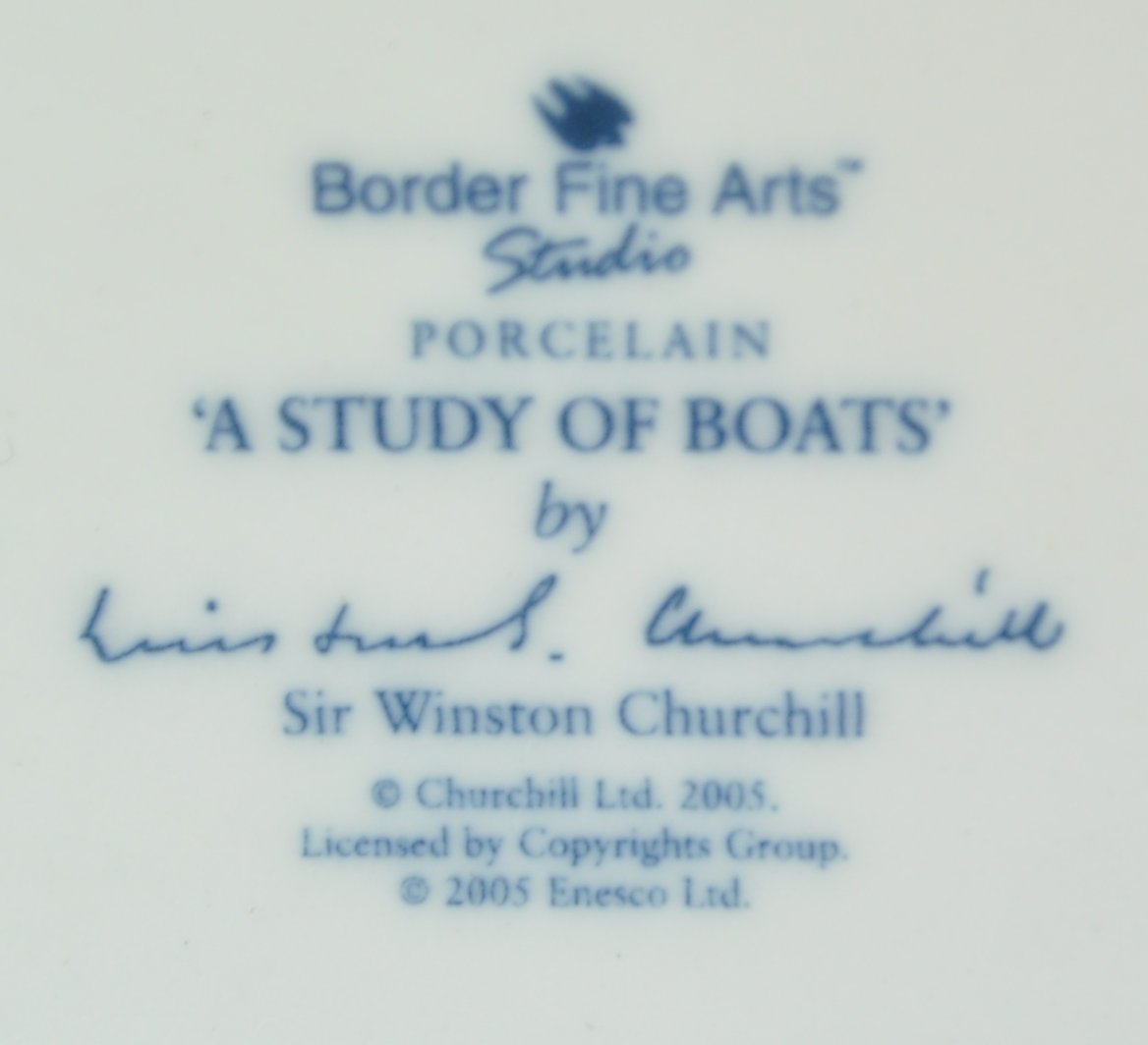 A Border Fine Arts porcelain vase, printed with 'A story of boats' by Winston Churchill, - Image 2 of 2