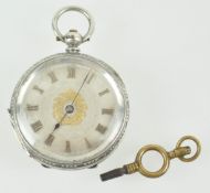 A hallmarked sterling silver open facet pocket watch.