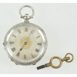 A hallmarked sterling silver open facet pocket watch.