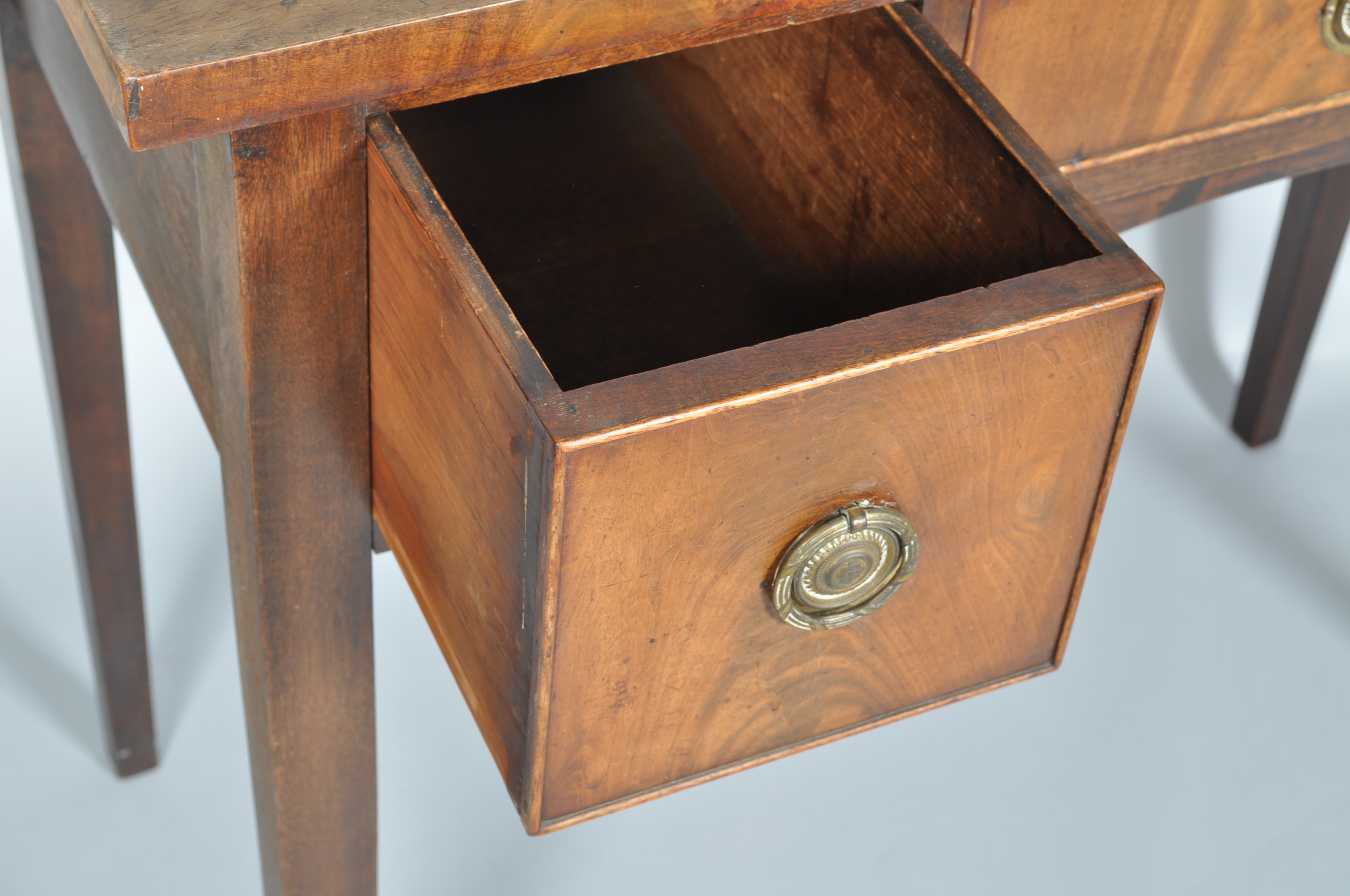 A 19th century mahogany sideboard with three frieze drawers on square tapering legs, - Image 2 of 3