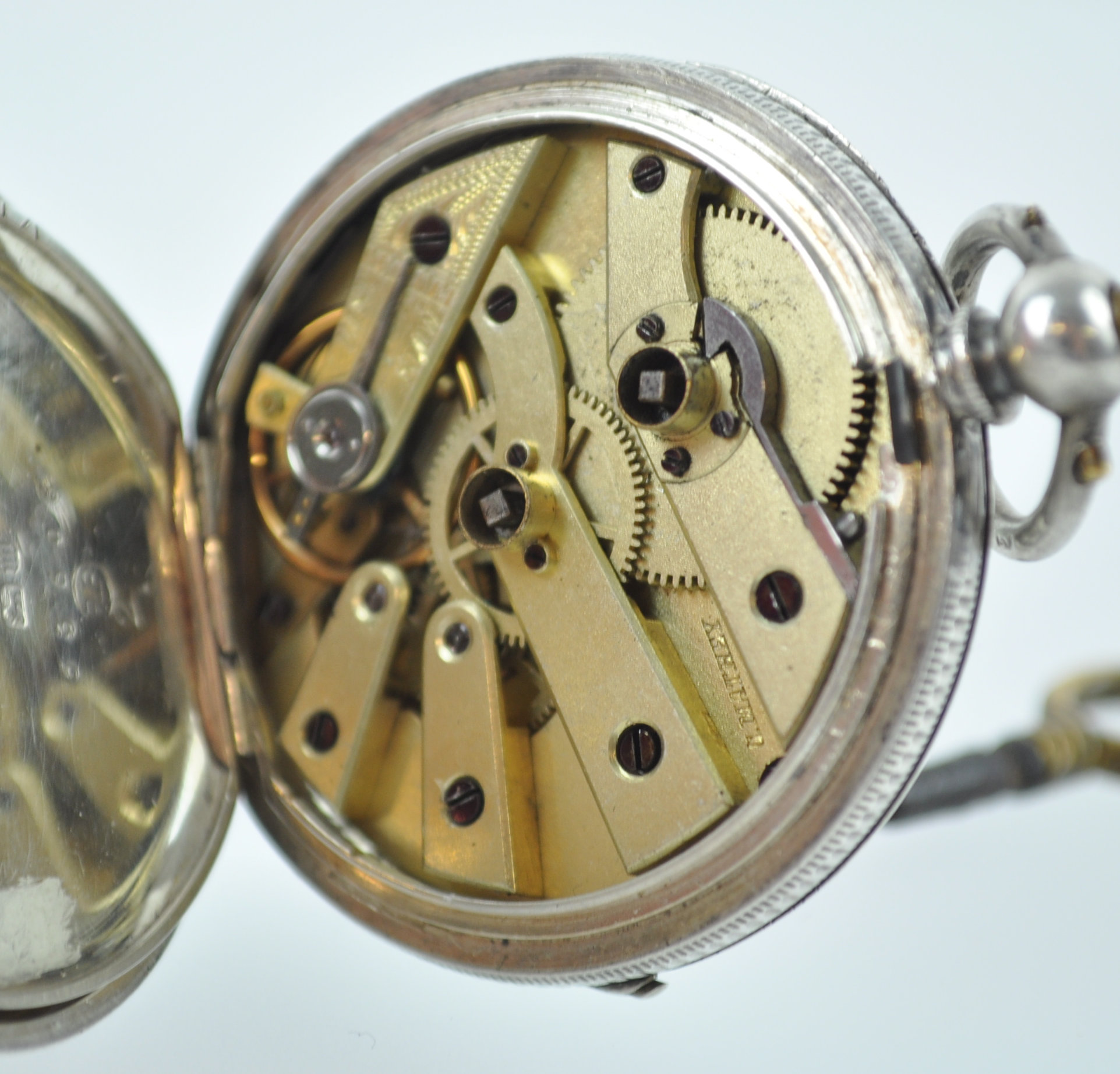 A hallmarked sterling silver open facet pocket watch. - Image 3 of 4