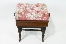 A late Victorian mahogany piano stool,