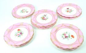 A 19th century porcelain dessert service, comprising eleven plates,