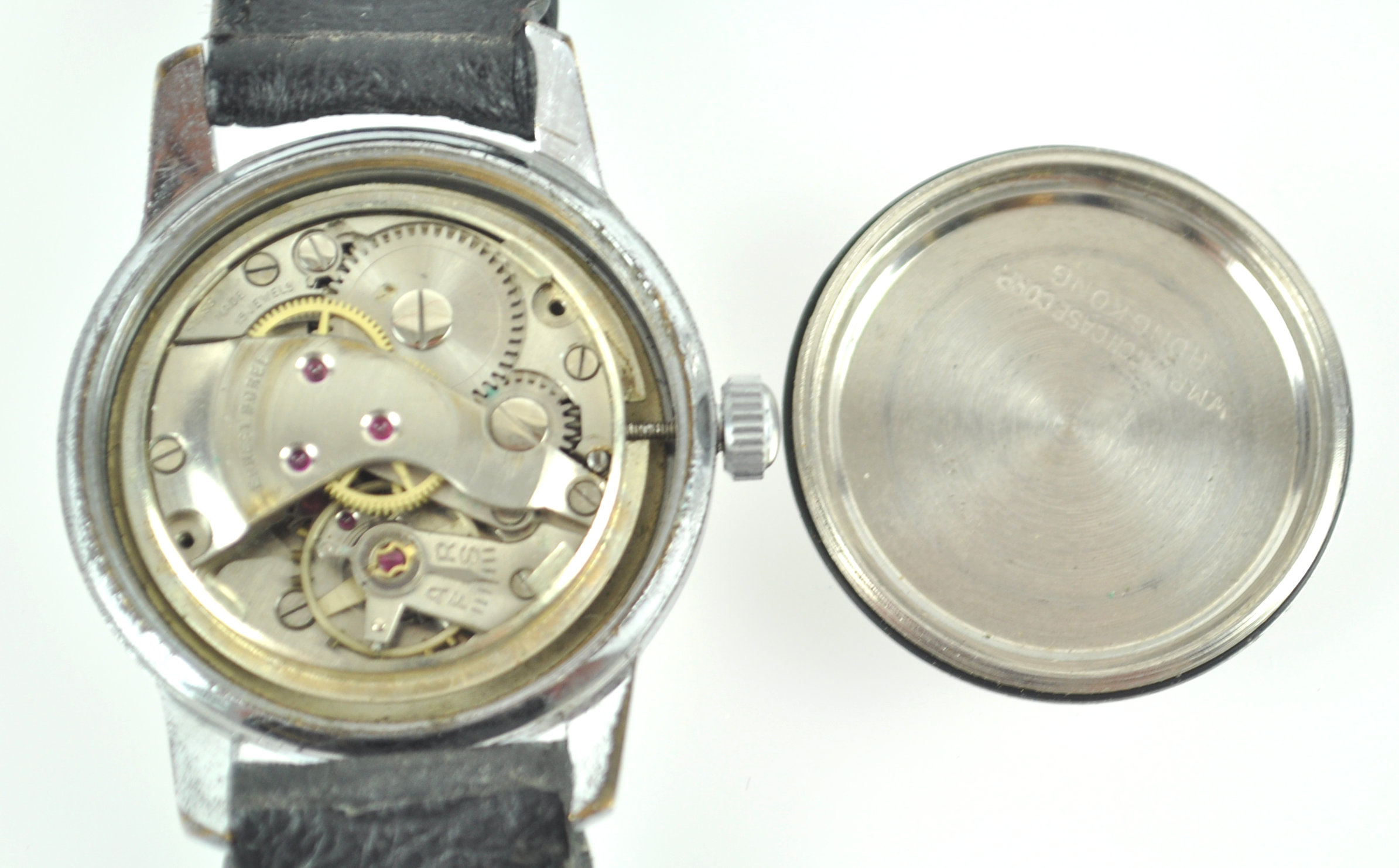 A stainless steel wristwatch. Circular champagne dial signed 'Ernest Borel Neuchatel' Incabloc. - Image 3 of 3
