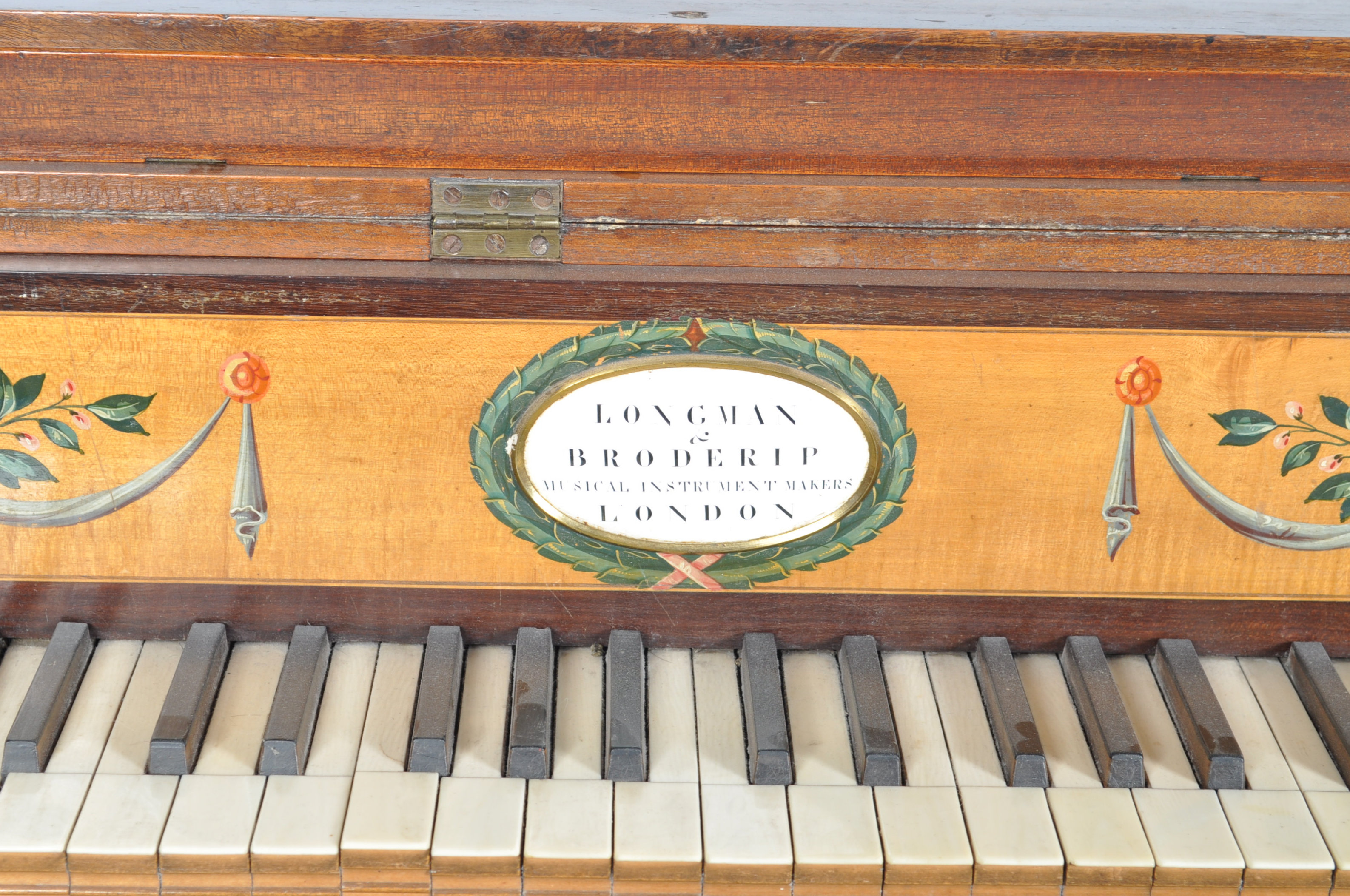 A George III mahogany square piano on turned legs, - Image 2 of 5