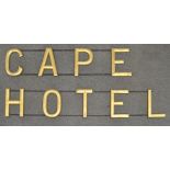 A 20th century retro vintage point of sale advertising sign comprising of gilt wooden letters fixed