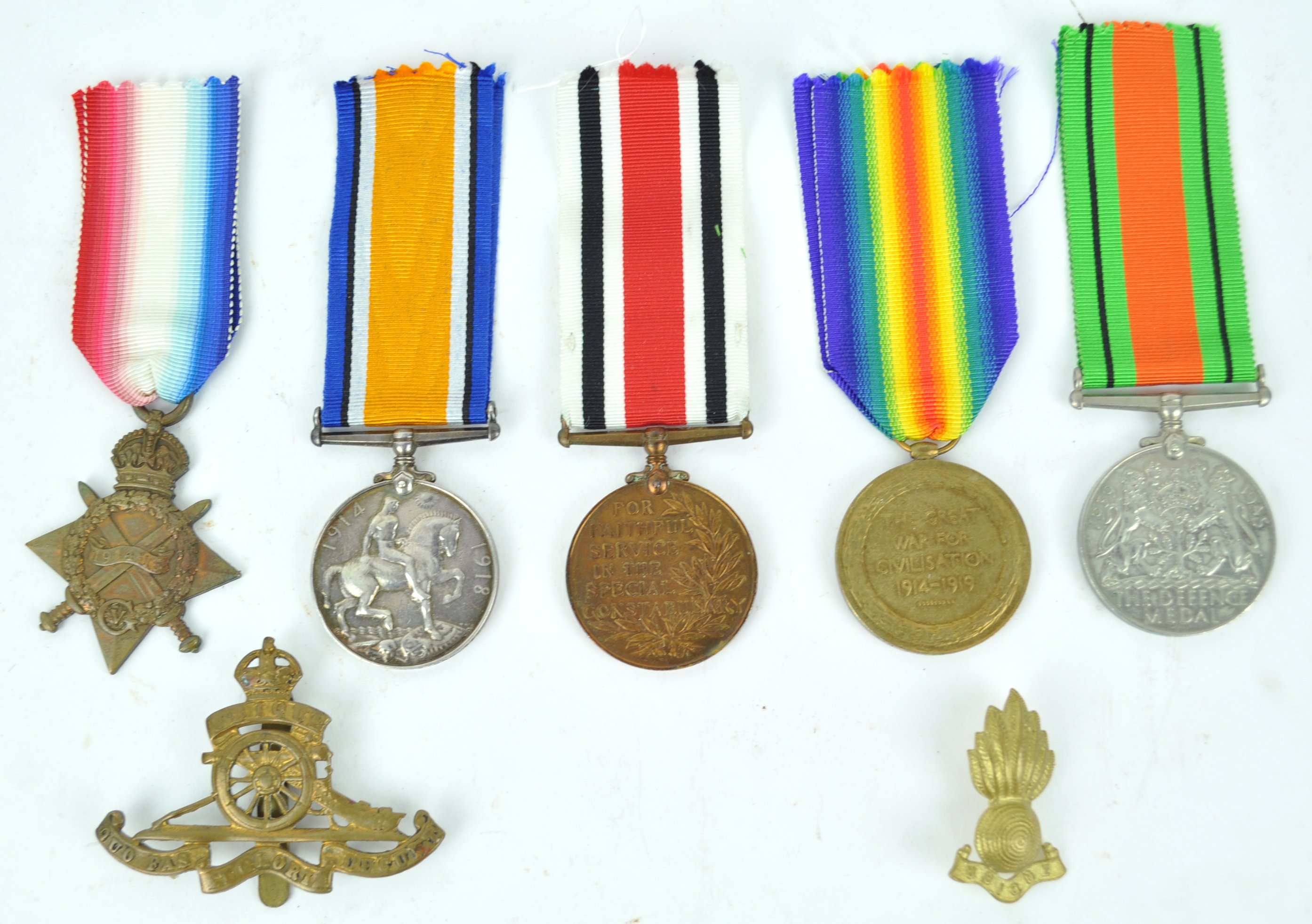 A WWI and WWII Medal group to 827 Dvr G Mann, RFA/974 Dvr G Mann RA, comprising the 1914-15 Star,