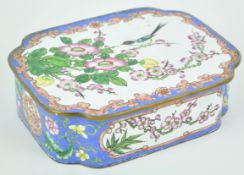 A Canton enamel shaped rectangular box,