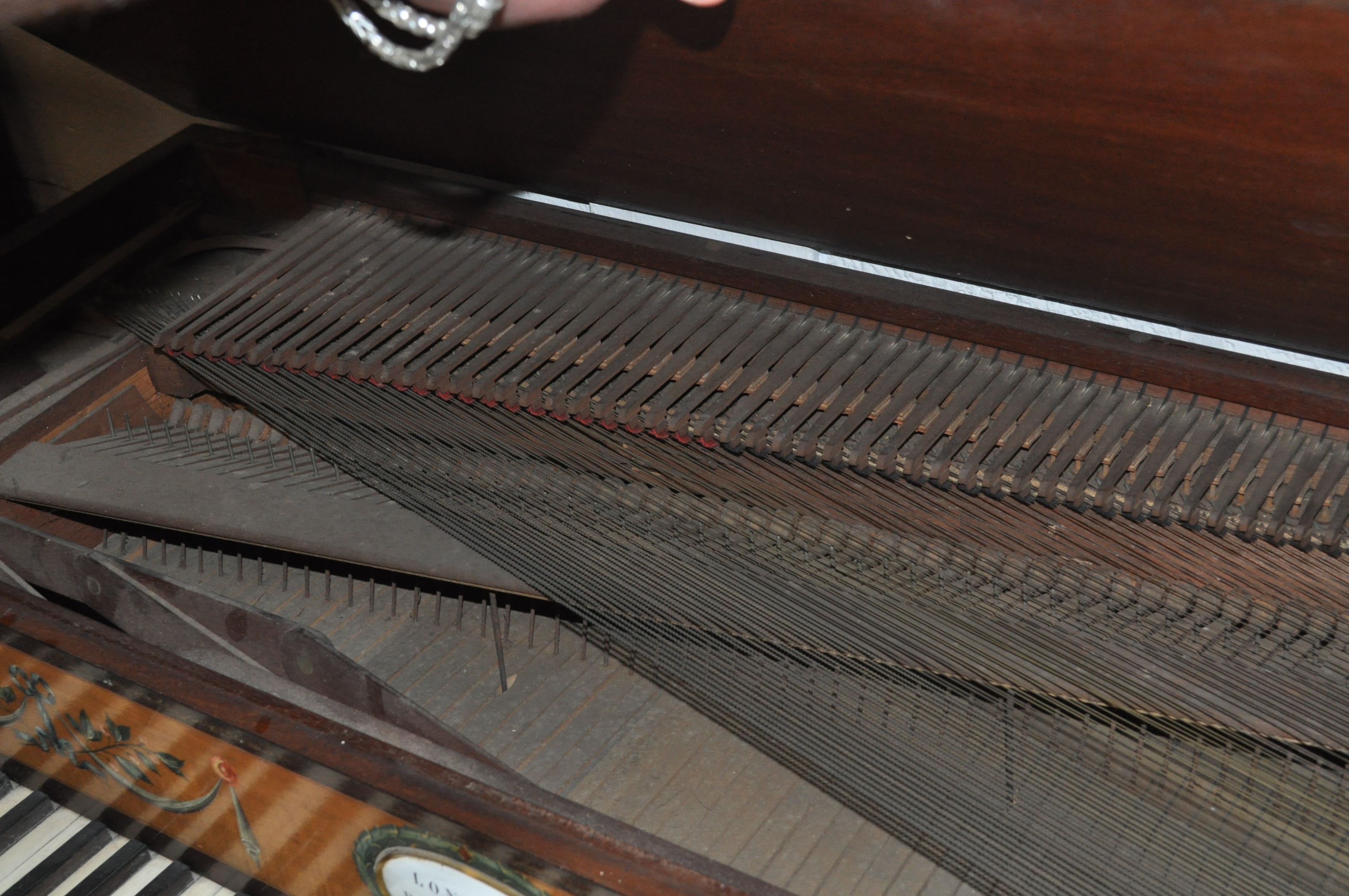 A George III mahogany square piano on turned legs, - Image 5 of 5