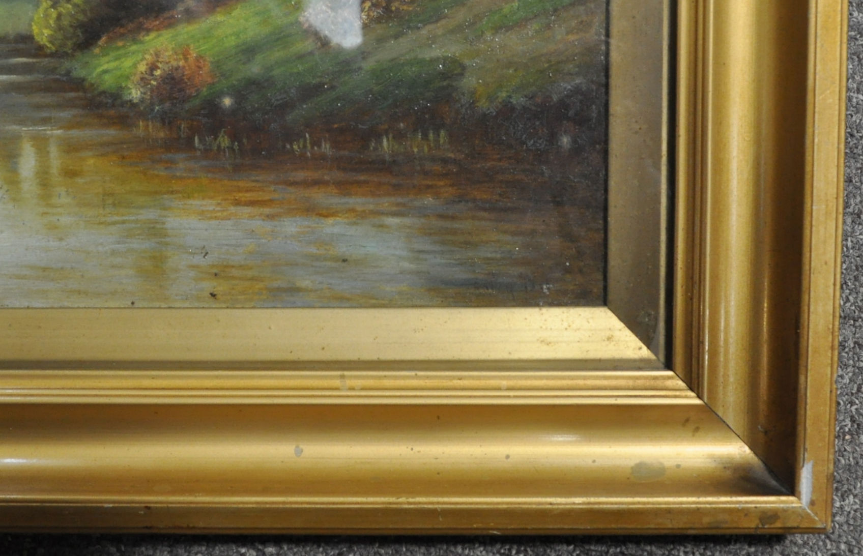 Acton Bett, River landscape, oil on board, signed lower right, - Image 2 of 3