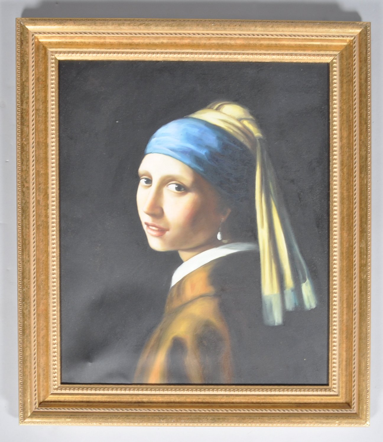 After Vermeer, 20th century, Girl with a pearl earring, oil on canvas,