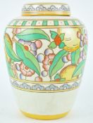 A ginger jar and cover, of large form, in pottery, Bursley ware designed by Charlotte Rhead,