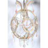 An early 20th century Murano glass hanging chandelier,