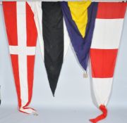 A group of four maritime signalling pennants,