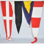 A group of four maritime signalling pennants,
