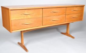 A 20th Century retro vintage teak wood six drawer sideboard credenza